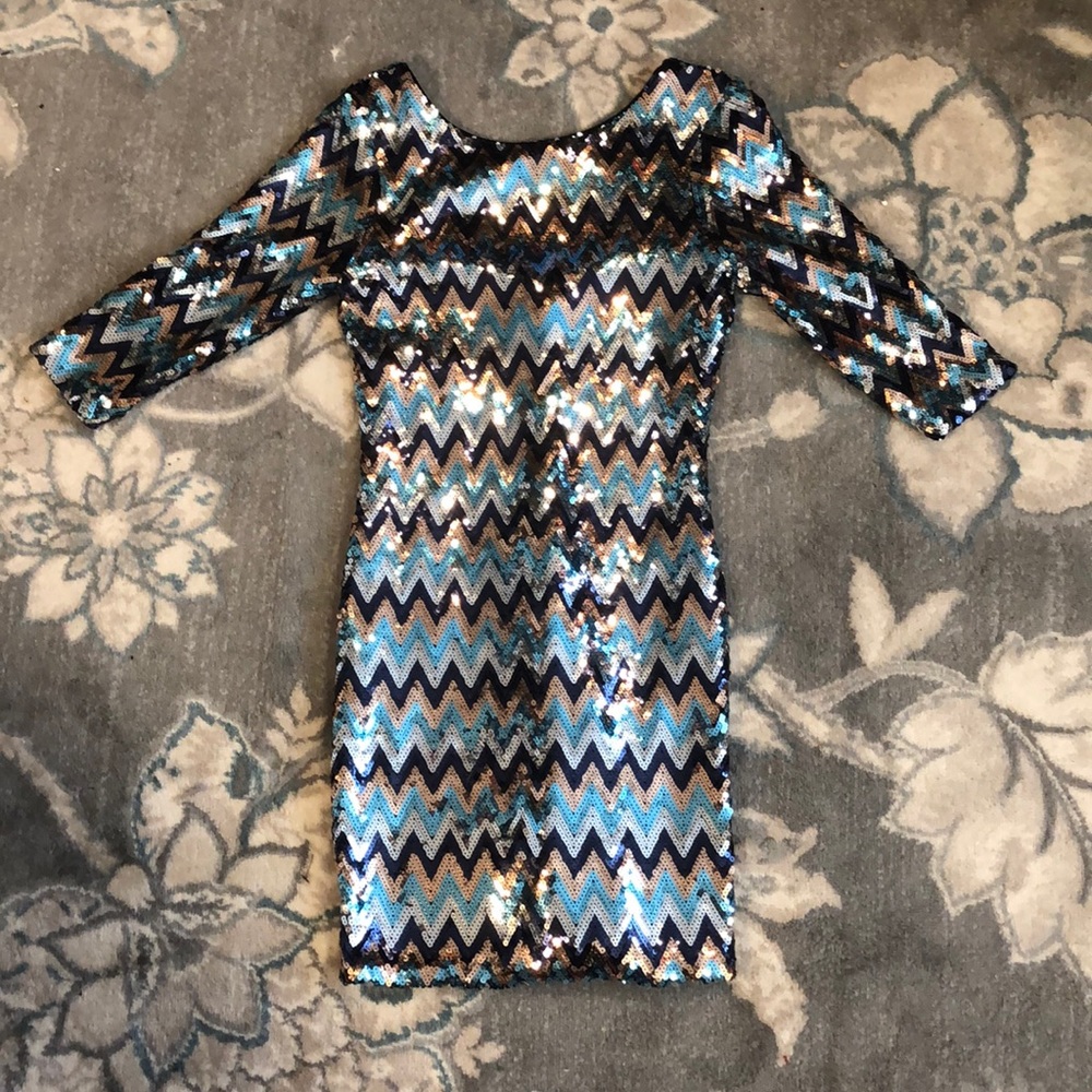 Chevron sparkly formal dress